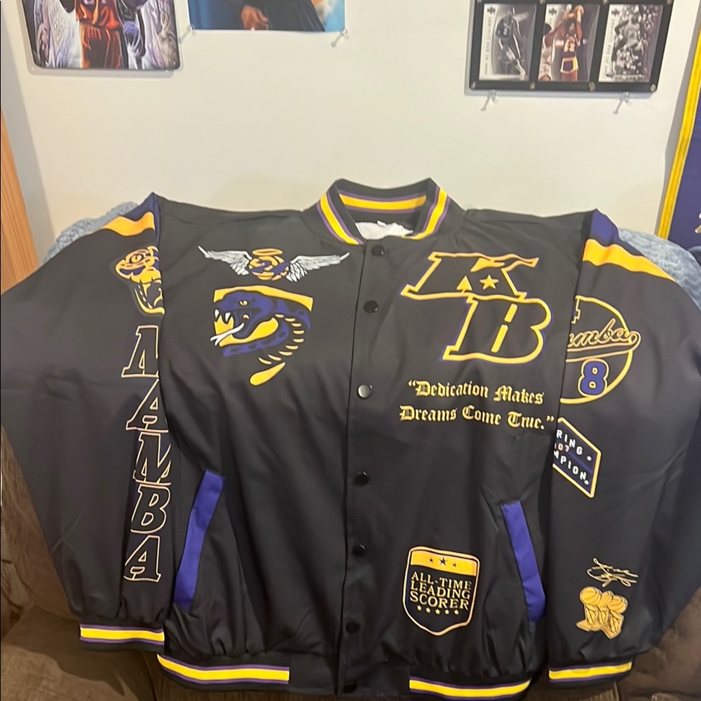 Black and Purple Custom Kobe Bryant KB Mamba lightweight button Jacket.